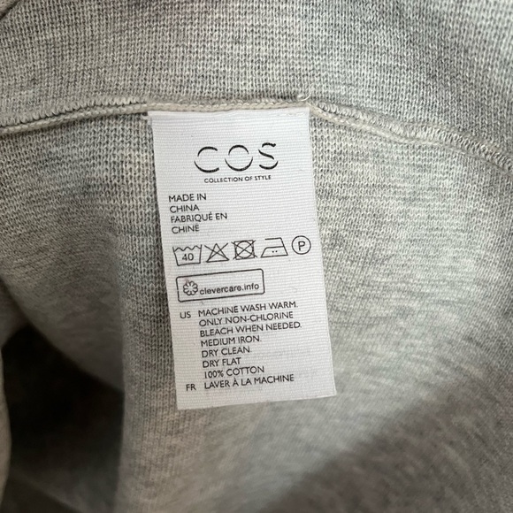 COS Gray Turtleneck Sweater loose fit 100% cotton size small - Picture 4 of 5